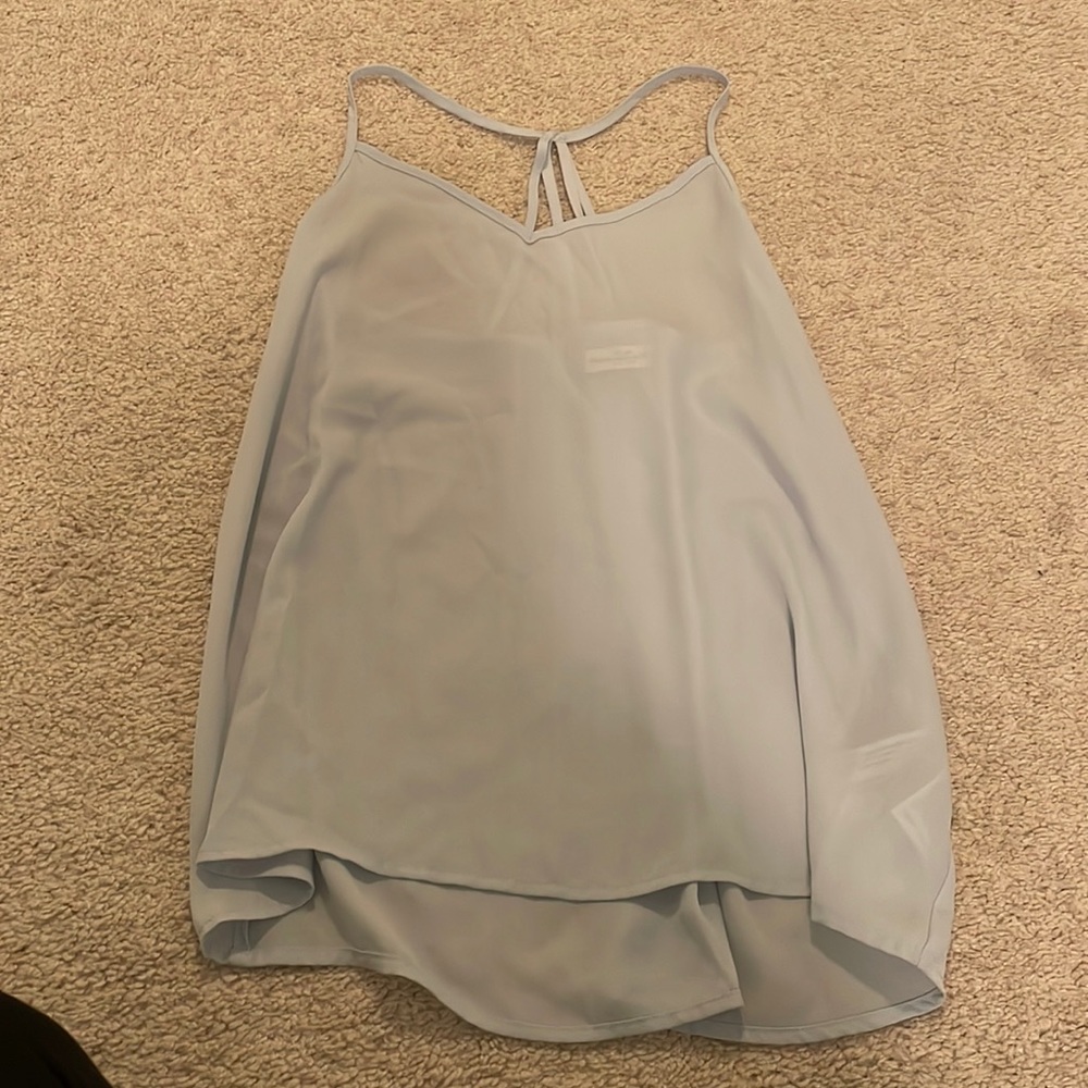 Abercrombie and Fitch sheer light blue racer back tank top